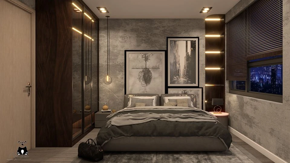 SketchUp Free Bedroom Sketchup Scene Download Free Vray Modern ID 101000294 (Nam Hai)