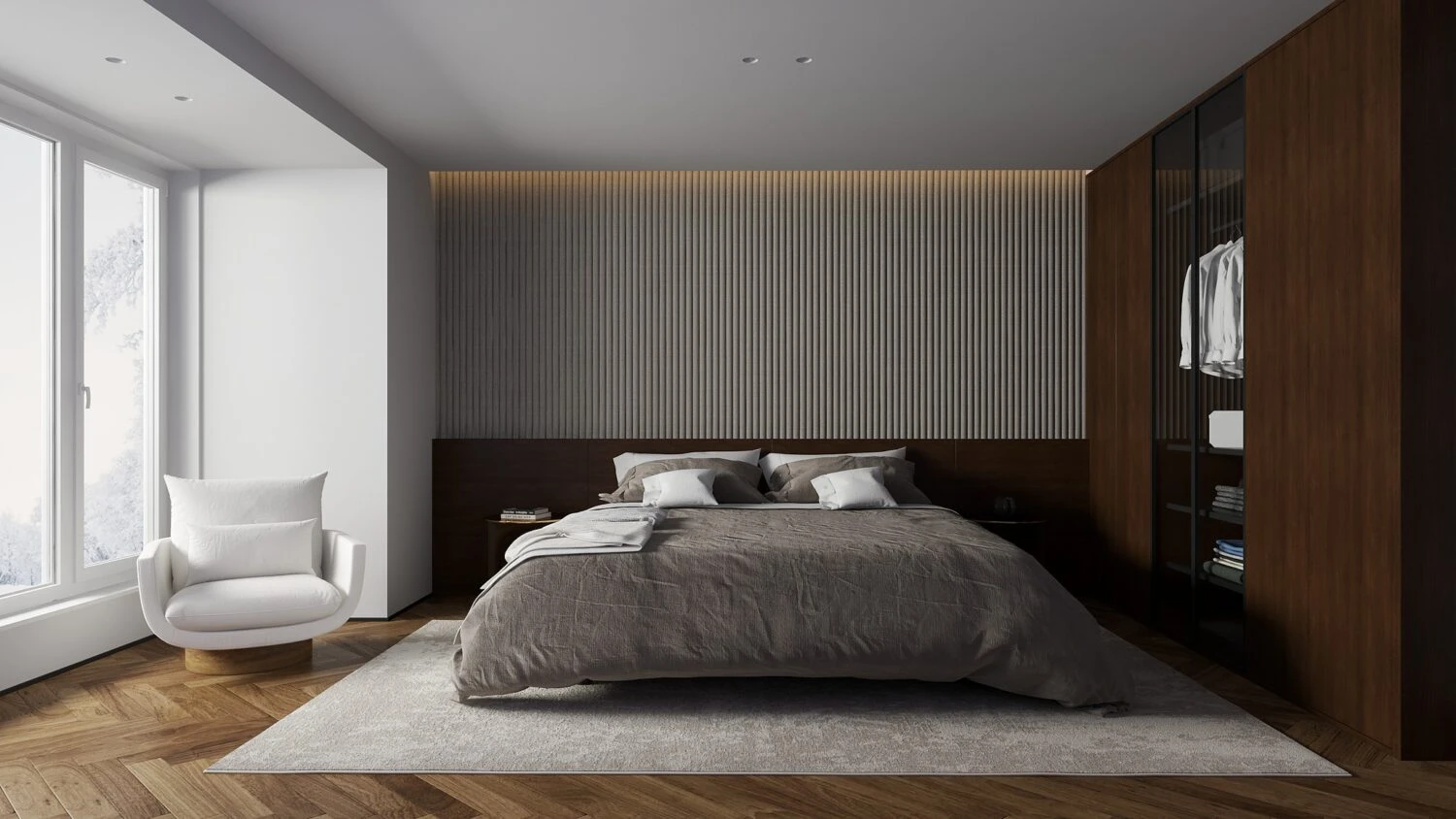 Bedroom Sketchup Scene Download Free Vray Modern ID 101000683 (Dinh Thanh)