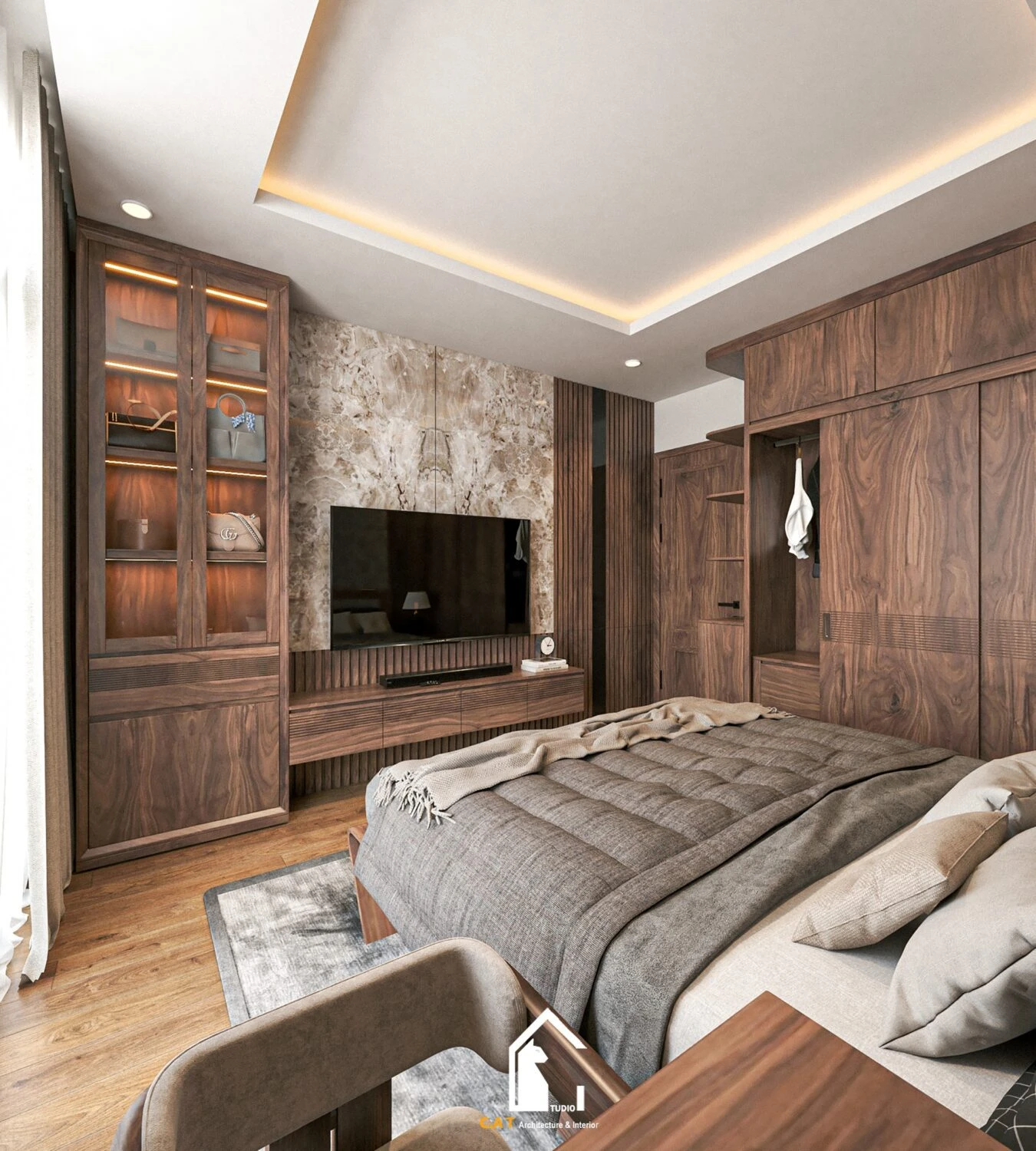 Bedroom Sketchup Scene Free Download Modern ID 101000628 (Kts Nghiathan)