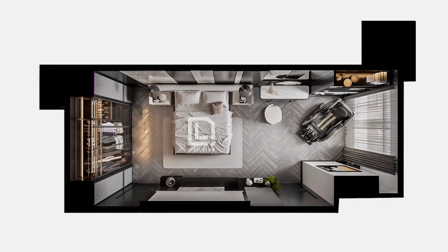 Bedroom Sketchup Scene Free Download Modern ID 101000708 (Dieu Linh)