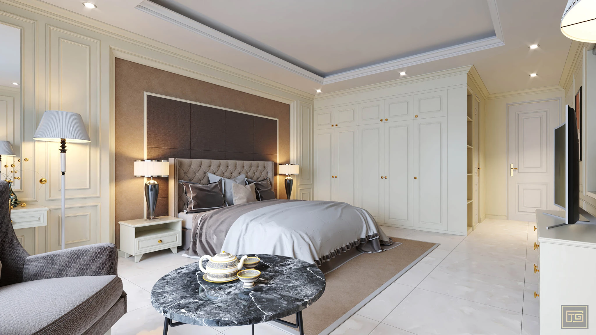 SketchUp Free Bedroom Sketchup Scene Free Download Neo Classic ID 101000389 (Xuan Khanh)