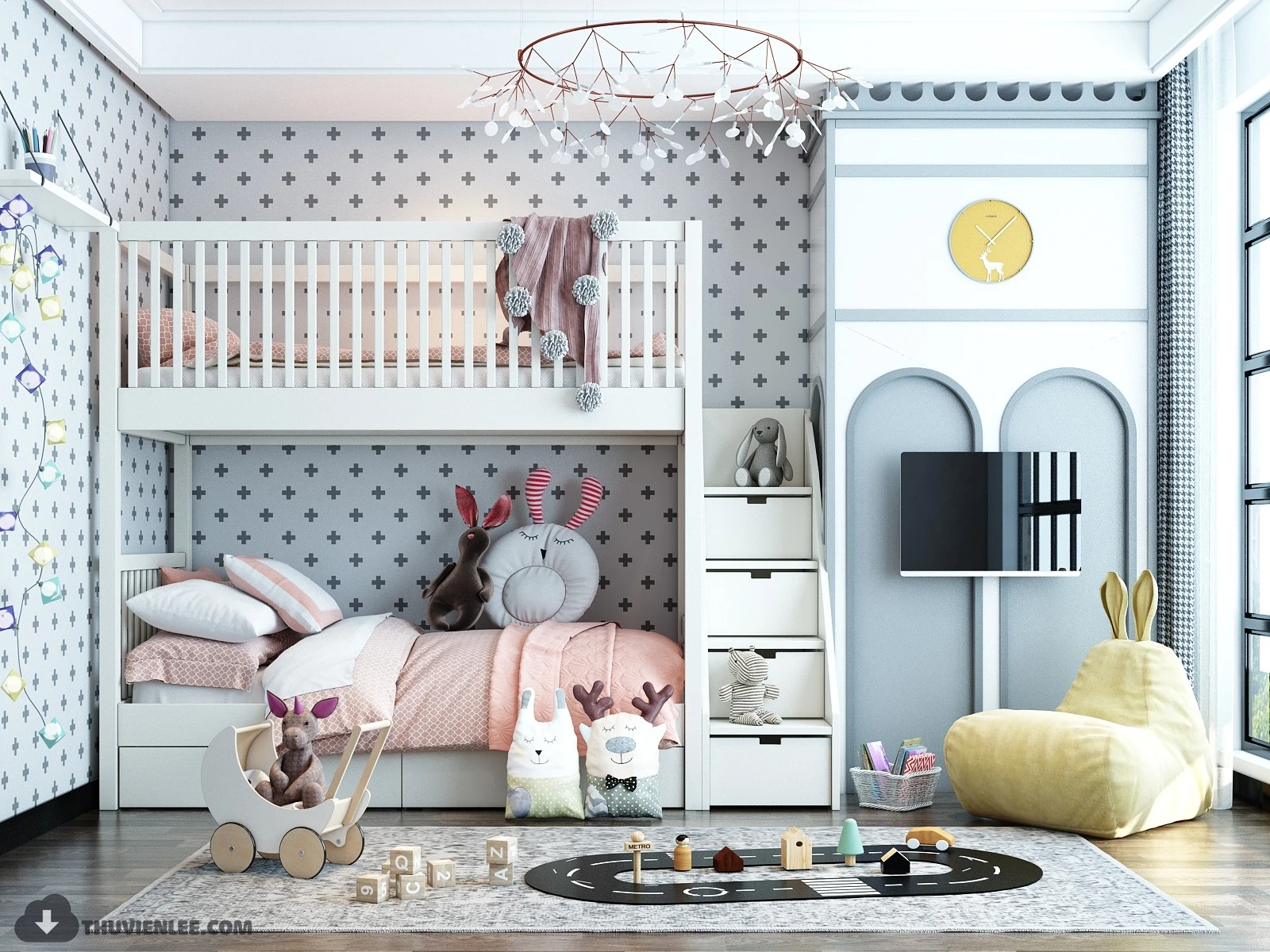 Children Room SketchUp Model Free Download Modern ID 105000045 (Dinh Thanh)