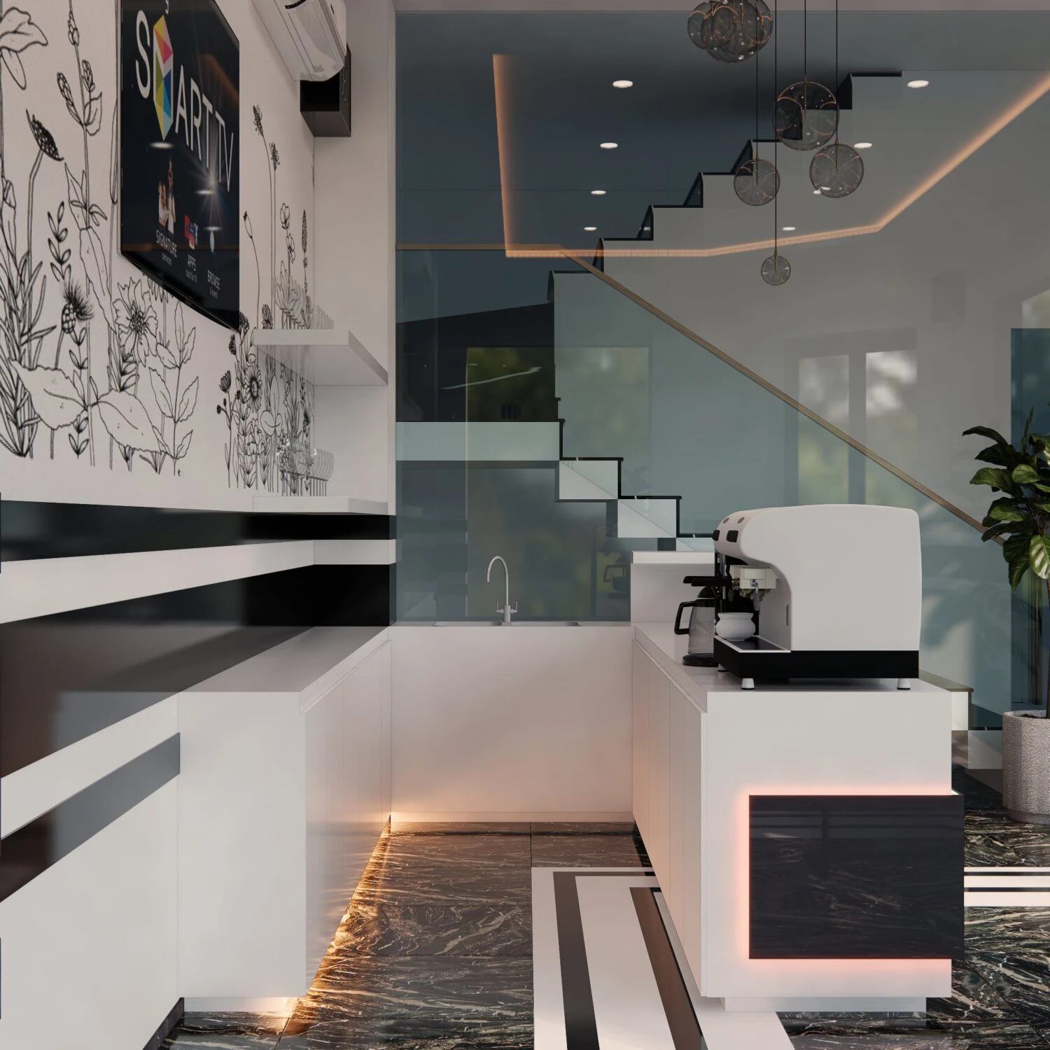 Coffee Shop Free SketchUp Models Modern Download ID 108000070 (Tran Huy)