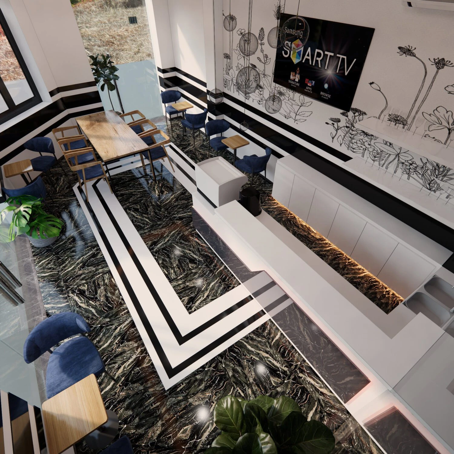 Coffee Shop Free SketchUp Models Modern Download ID 108000070 (Tran Huy)