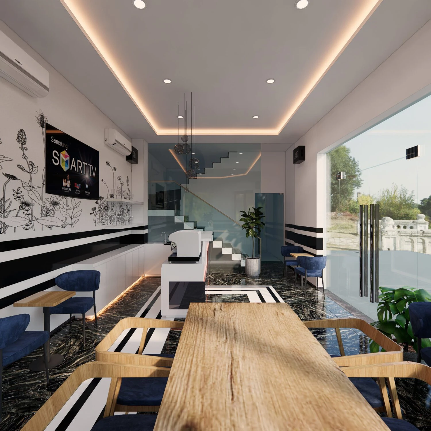 Coffee Shop Free SketchUp Models Modern Download ID 108000070 (Tran Huy)