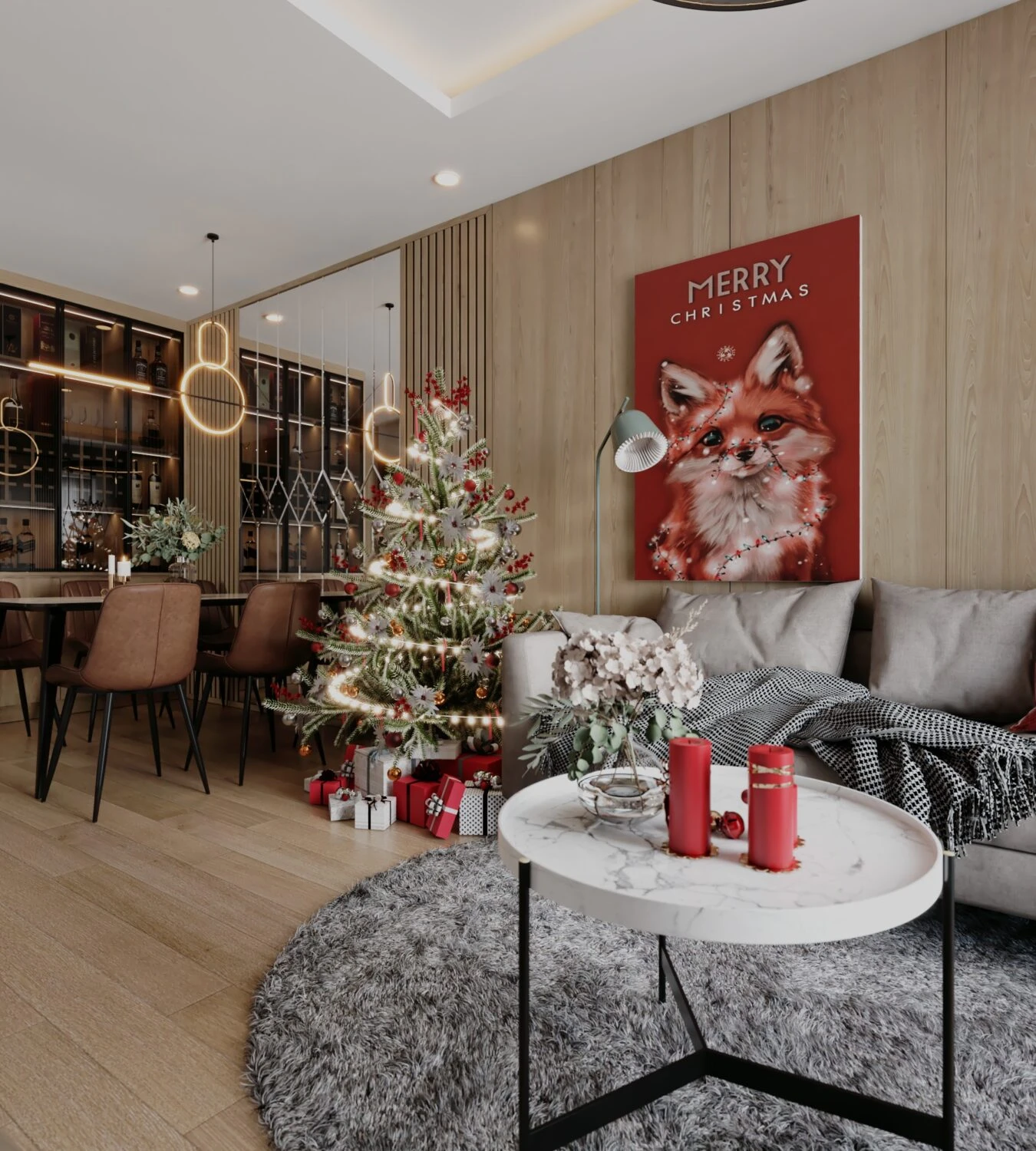 SketchUp Free Download SketchUp Models Modern Living Room - Dining Room Free ID 218000186 (Kts Nghiathan)