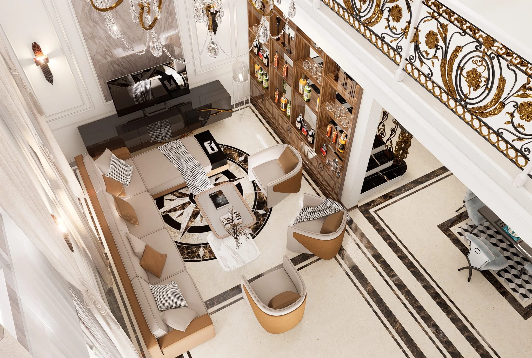 Download SketchUp Models Modern Living Room - Dining Room Free ID 218000216 (Pacons)