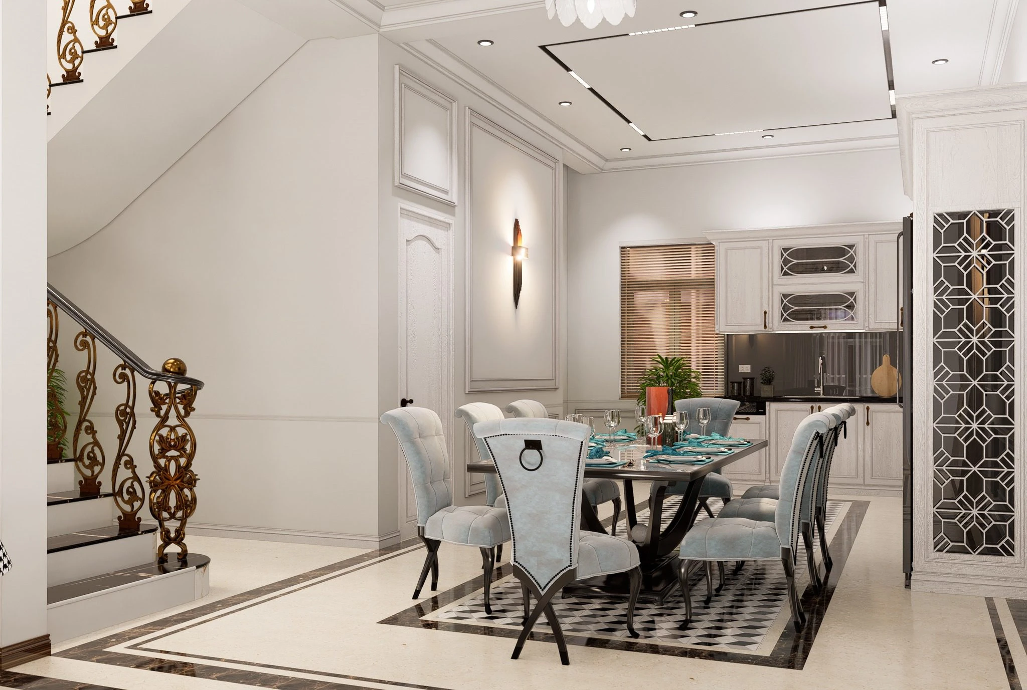 Download SketchUp Models Modern Living Room - Dining Room Free ID 218000216 (Pacons)