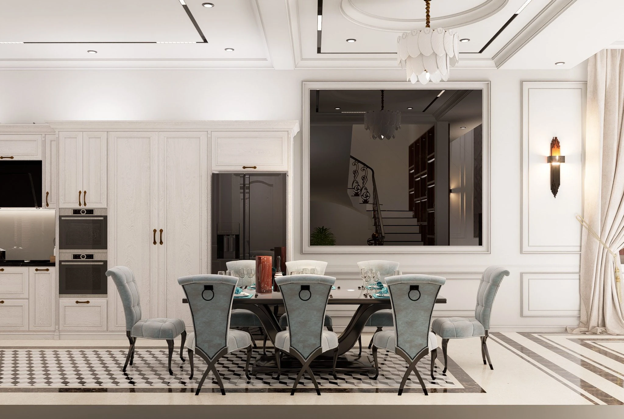 Download SketchUp Models Modern Living Room - Dining Room Free ID 218000216 (Pacons)