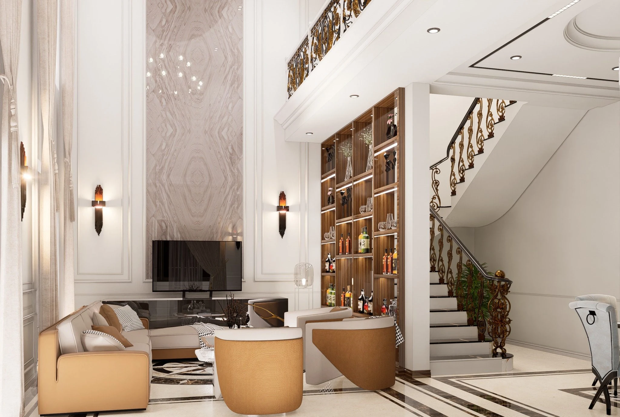 Download SketchUp Models Modern Living Room - Dining Room Free ID 218000216 (Pacons)