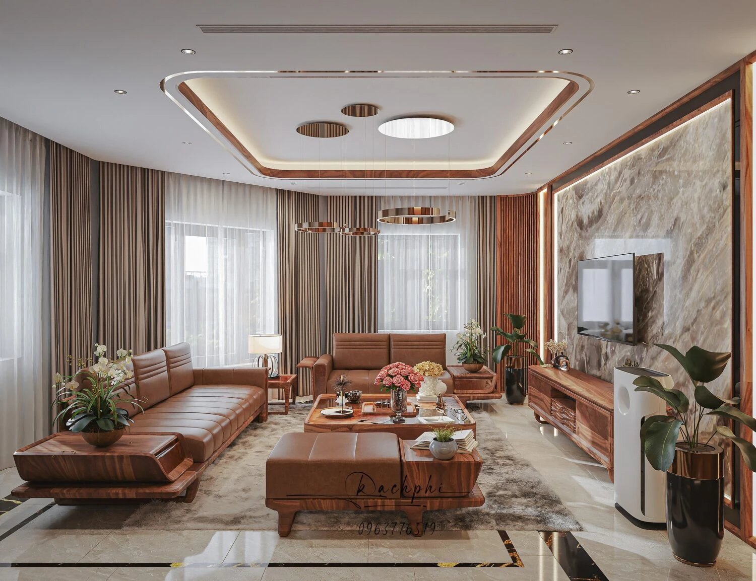 Download SketchUp Models Vantage Modern Living Room Free ID 100000416 (Phi Bach)