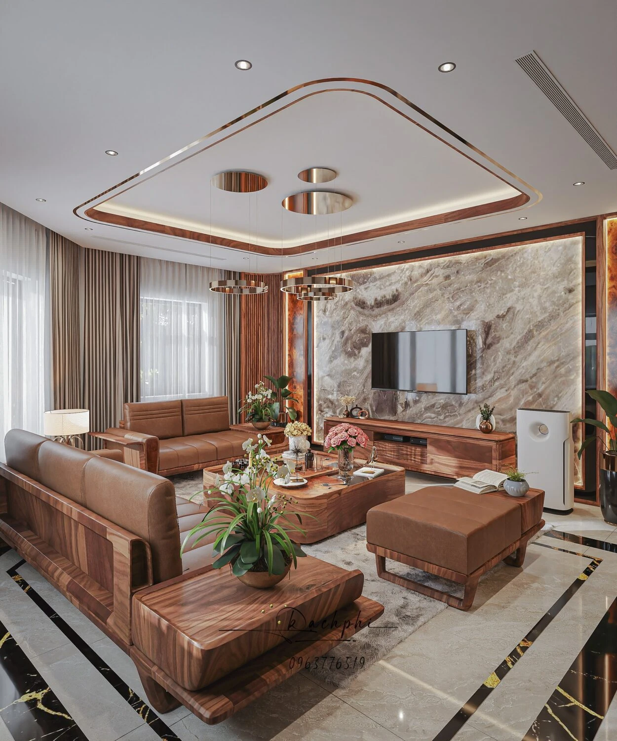 Download SketchUp Models Vantage Modern Living Room Free ID 100000416 (Phi Bach)