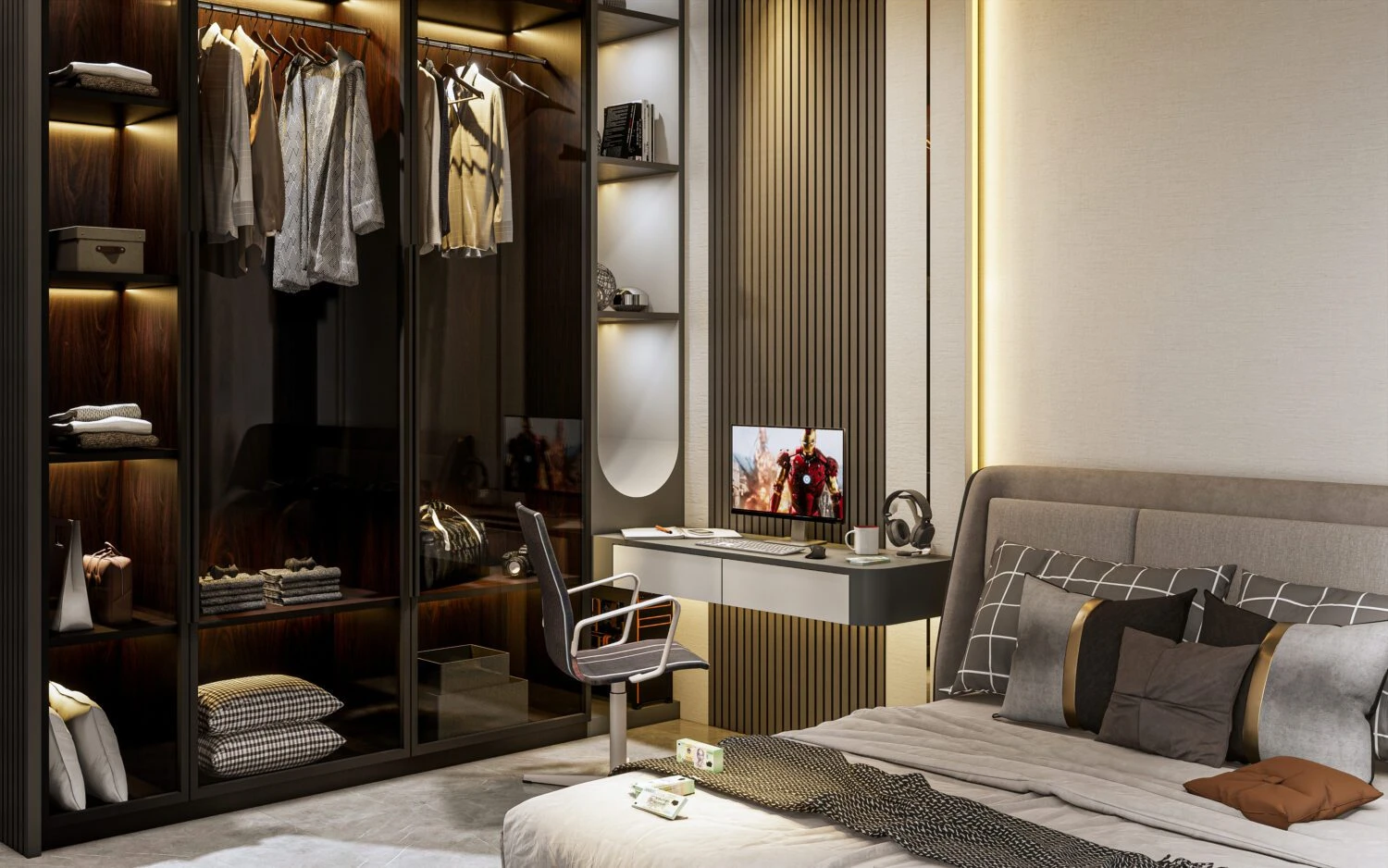 Enscape Bedroom Free Sketchup Scene Download Modern ID 101000684 (Tin Nguyen)