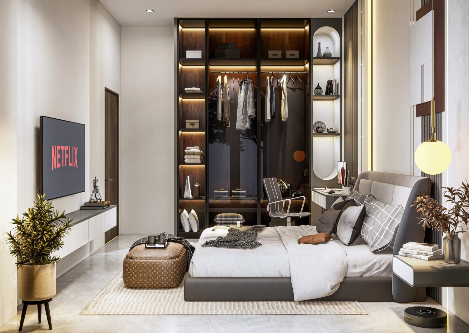 Enscape Bedroom Free Sketchup Scene Download Modern ID 101000684 (Tin Nguyen)