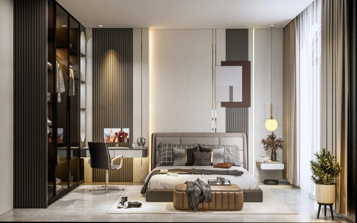 Enscape Bedroom Free Sketchup Scene Download Modern ID 101000684 (Tin Nguyen)