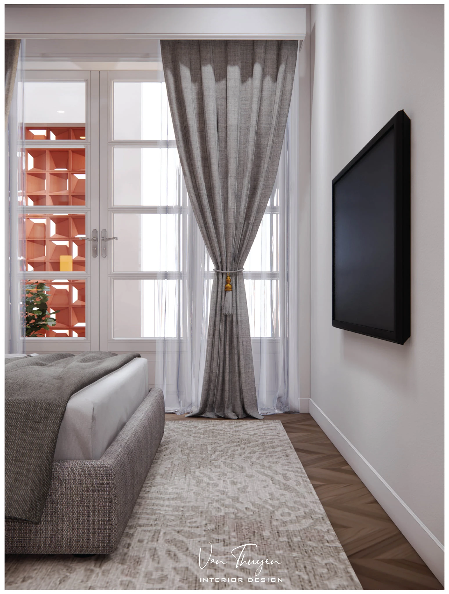 SketchUp Free Enscape Bedroom Sketchup Scene Download Free Modern ID 101000384 (Le Nguyen Van Thuyen)