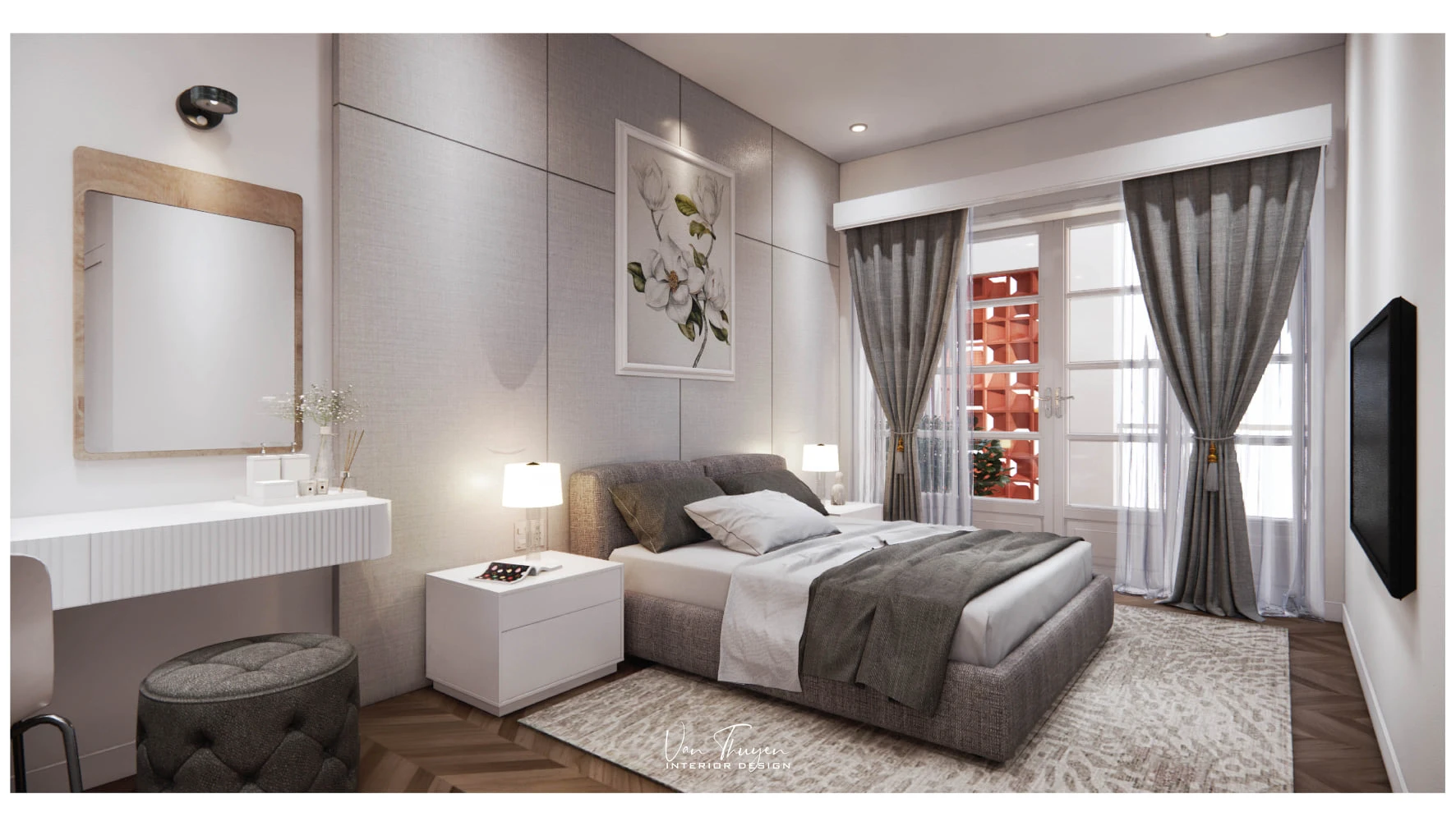 SketchUp Free Enscape Bedroom Sketchup Scene Download Free Modern ID 101000384 (Le Nguyen Van Thuyen)