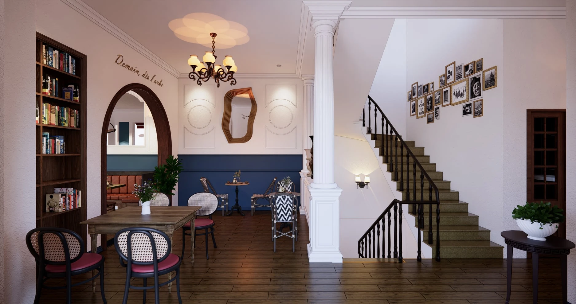 SketchUp Free Enscape Coffee Shop Download SketchUp Models Modern Free ID 108000064 (Nghiem Viet Thai)