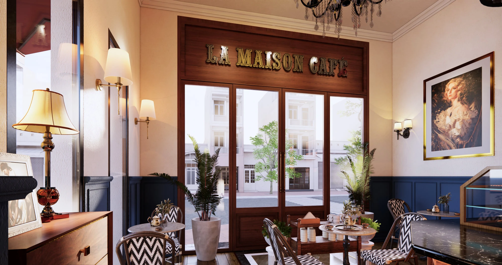 SketchUp Free Enscape Coffee Shop Download SketchUp Models Modern Free ID 108000064 (Nghiem Viet Thai)