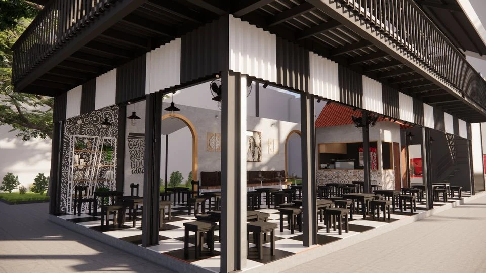 SketchUp Free Enscape Exterior Enscape Model Free Download Modern ID 101000479 (Minh Quang Tran)