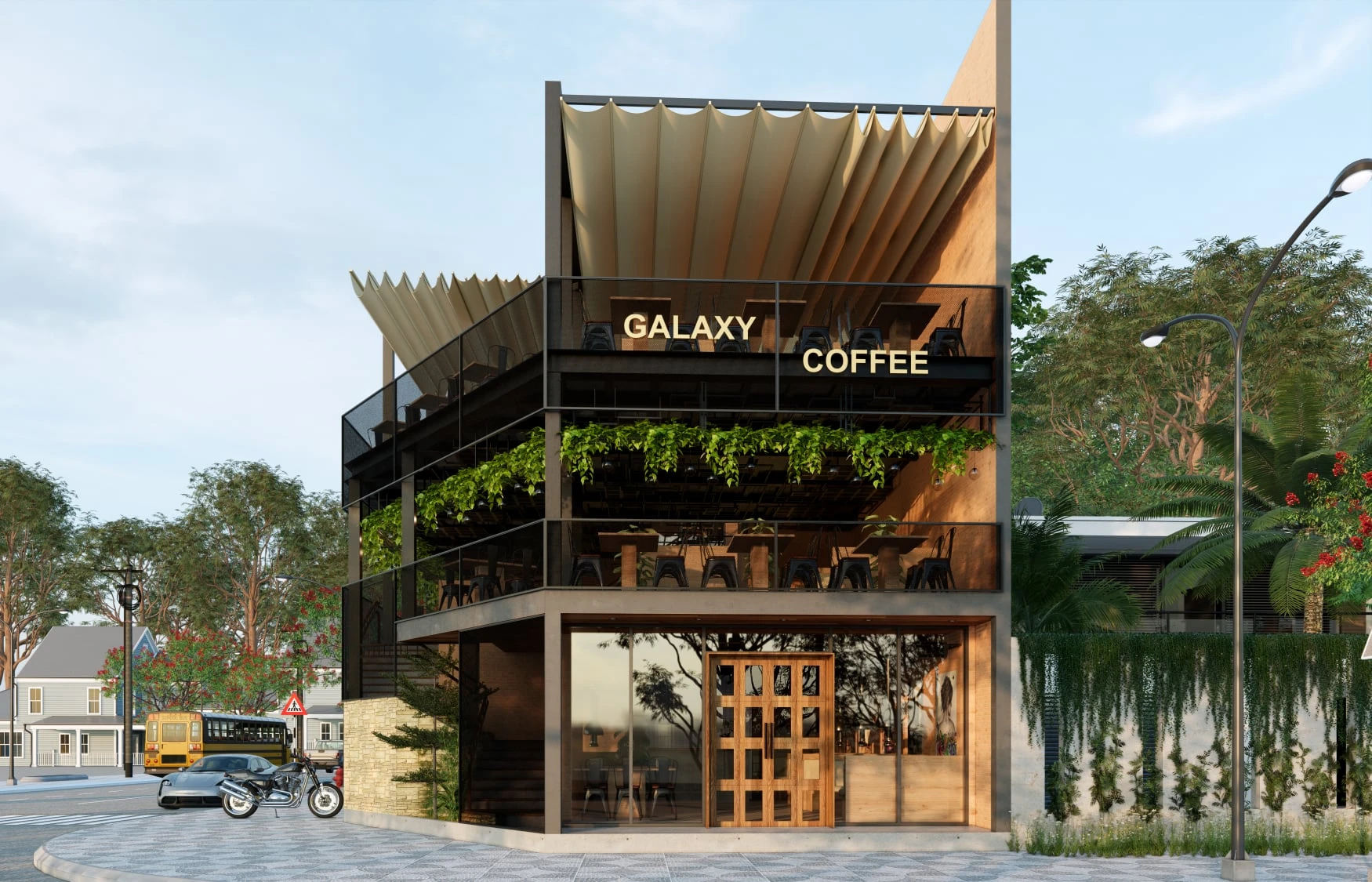 SketchUp Free Enscape Exterior Free Sketchup Scene Modern ID 101000517 (Tran Tan)