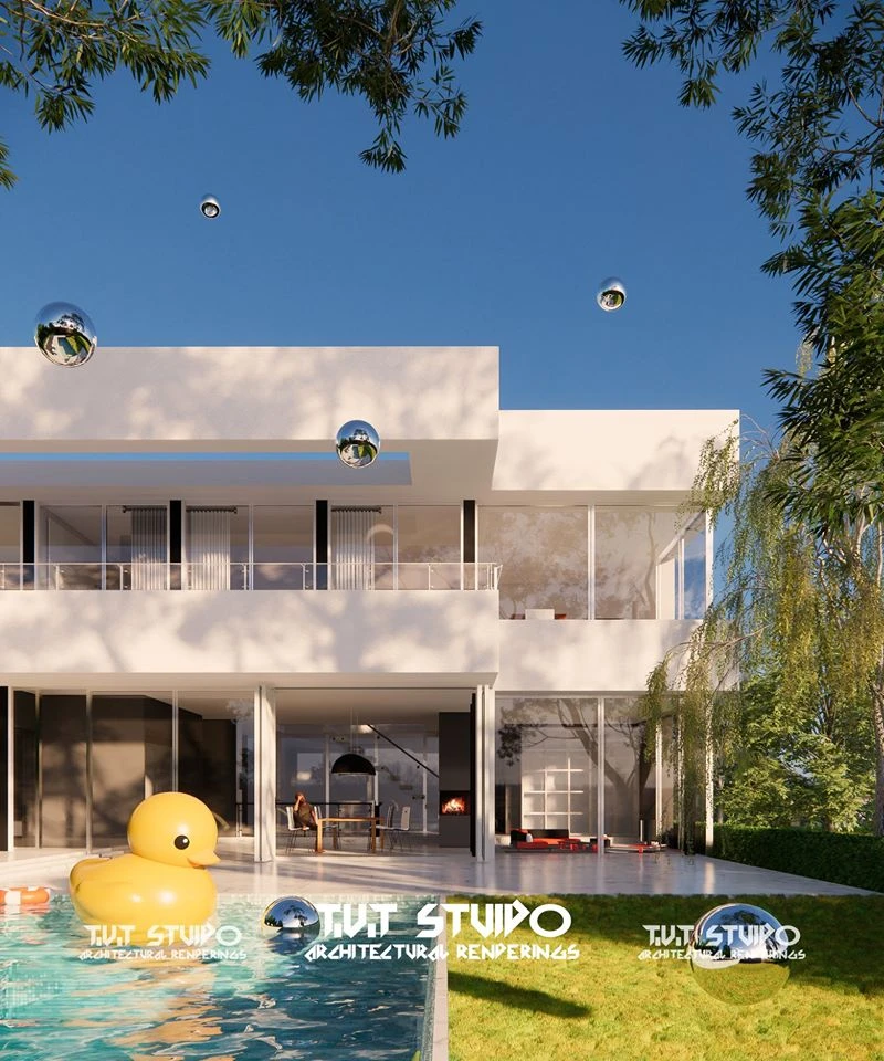 Enscape Exterior Sketchup Model Free Download Modern ID 101000621 (Doan Thanh Sang)