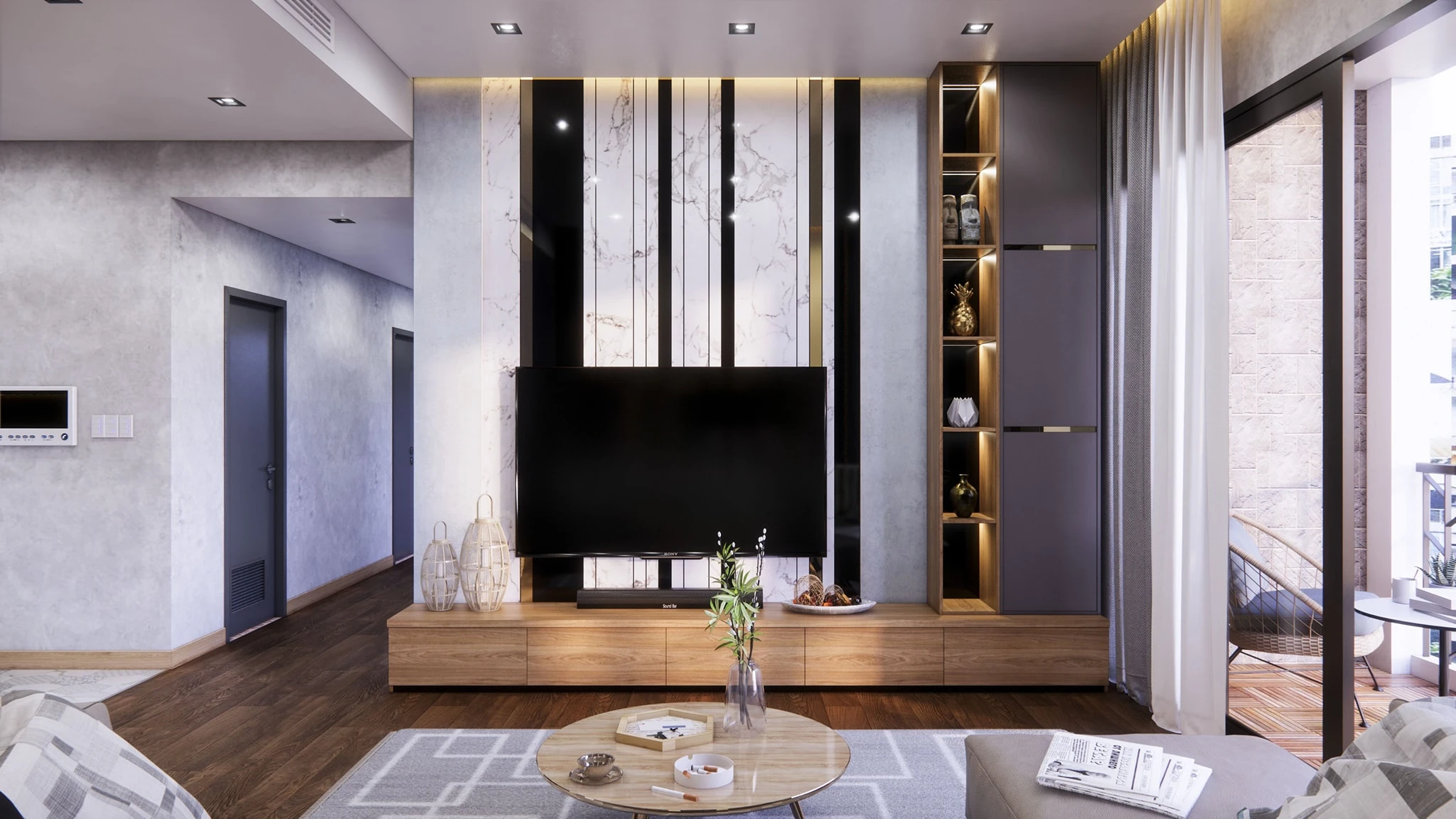 Enscape Living Room And Dining Room Sketchup Free Model Modern Download ID 218000072 (Tran Phu Loc)