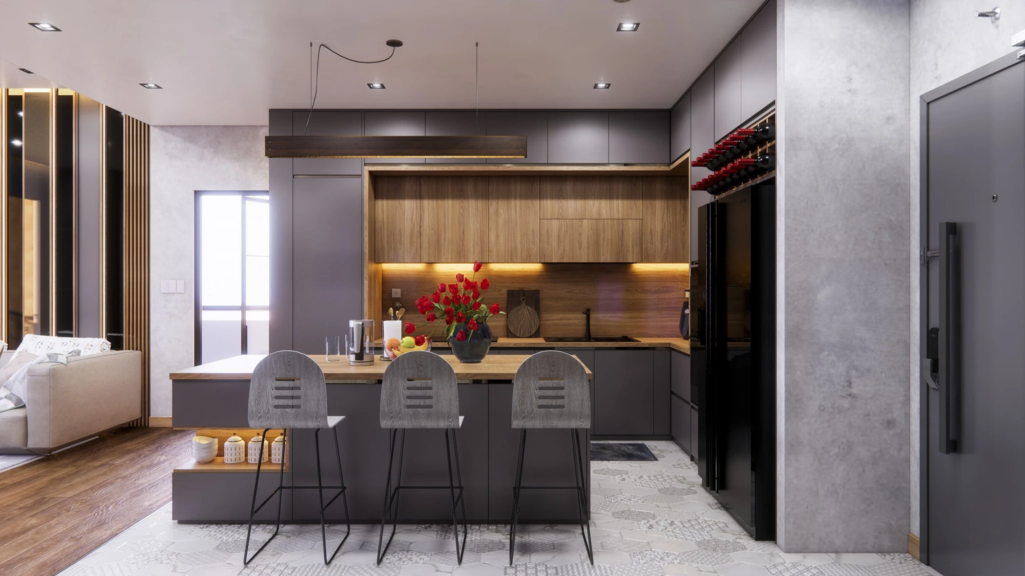 Enscape Living Room And Dining Room Sketchup Free Model Modern Download ID 218000072 (Tran Phu Loc)