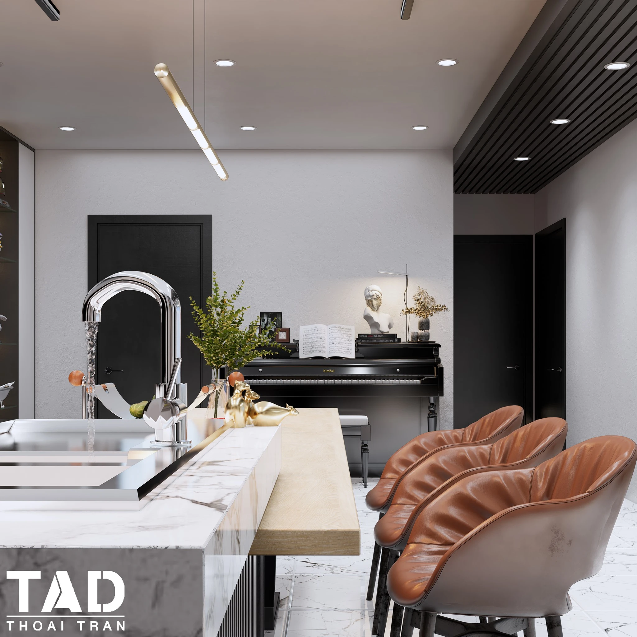 Enscape Living Room And Dining Room Sketchup Free Model Modern Download ID 218000102 (Thoai Tran)