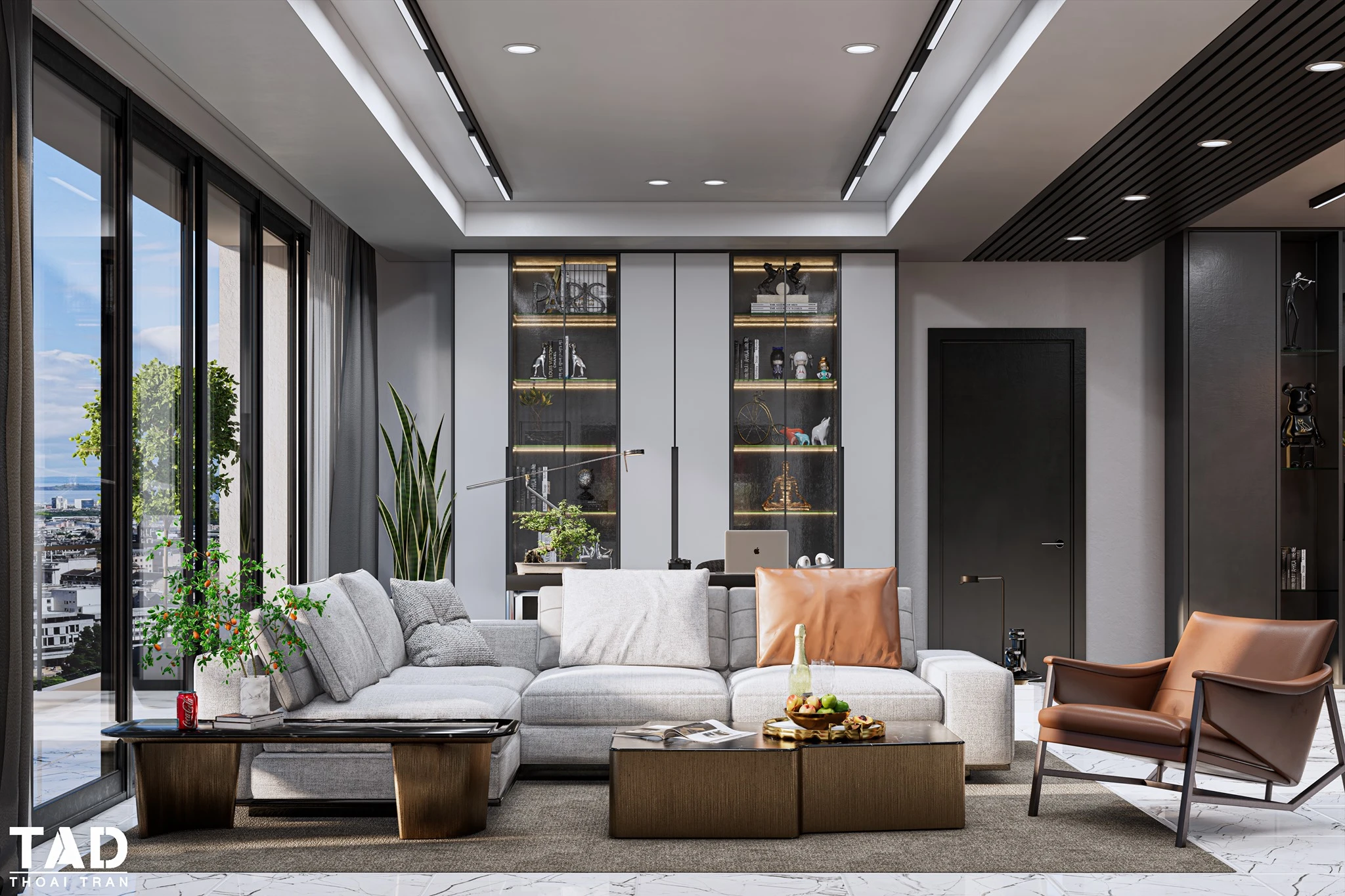 Enscape Living Room And Dining Room Sketchup Free Model Modern Download ID 218000102 (Thoai Tran)