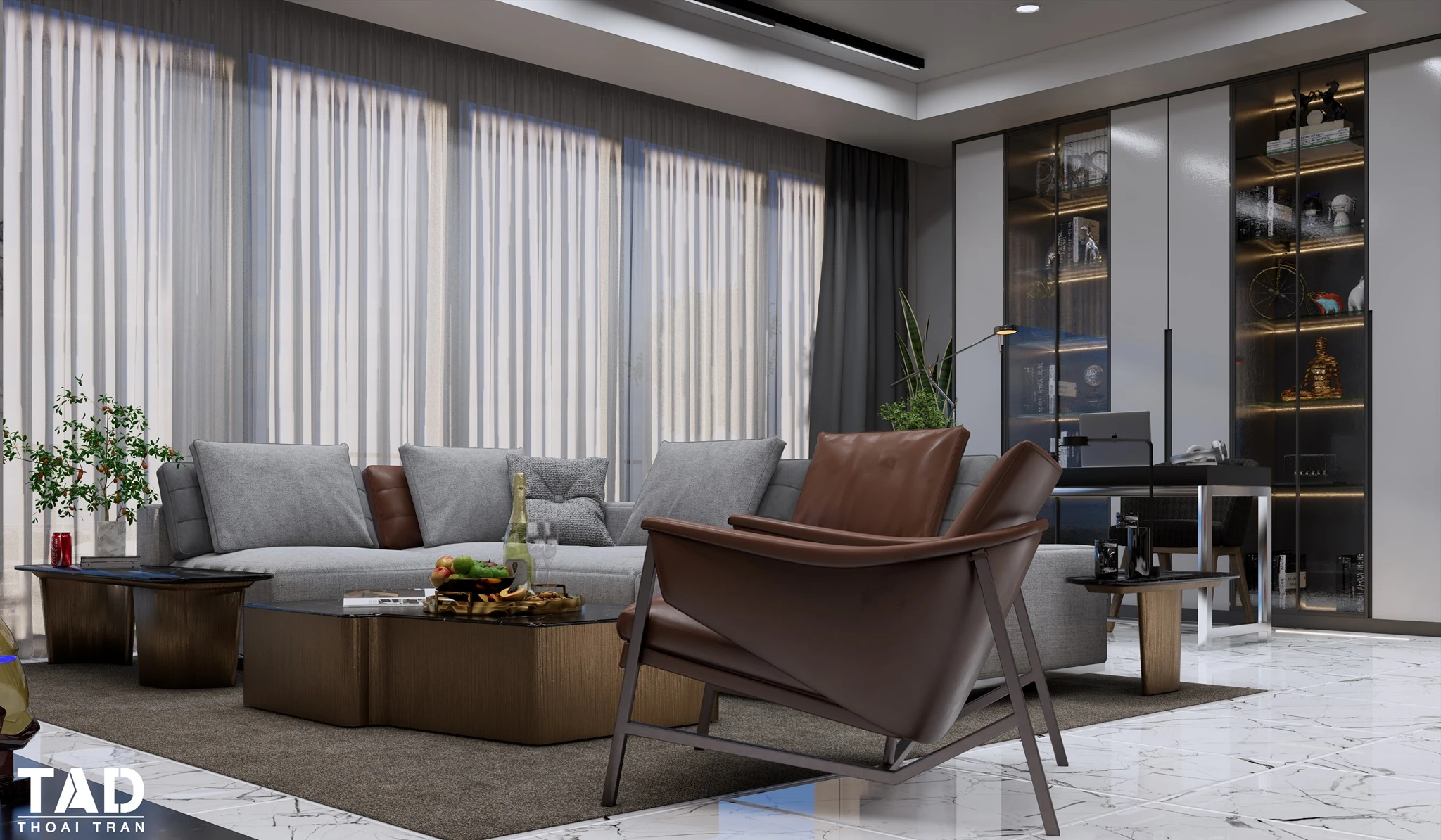 Enscape Living Room And Dining Room Sketchup Free Model Modern Download ID 218000102 (Thoai Tran)