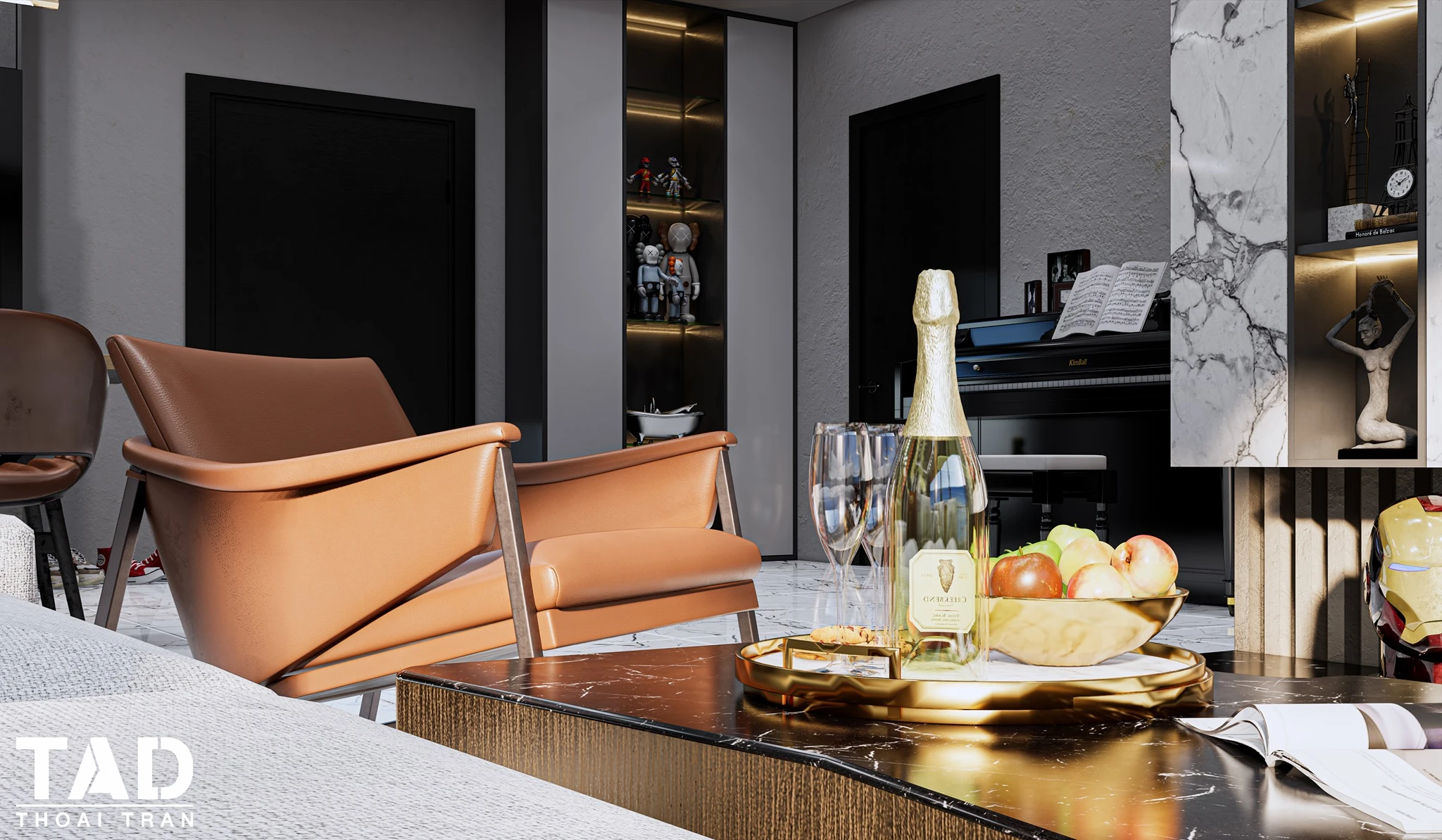 Enscape Living Room And Dining Room Sketchup Free Model Modern Download ID 218000102 (Thoai Tran)