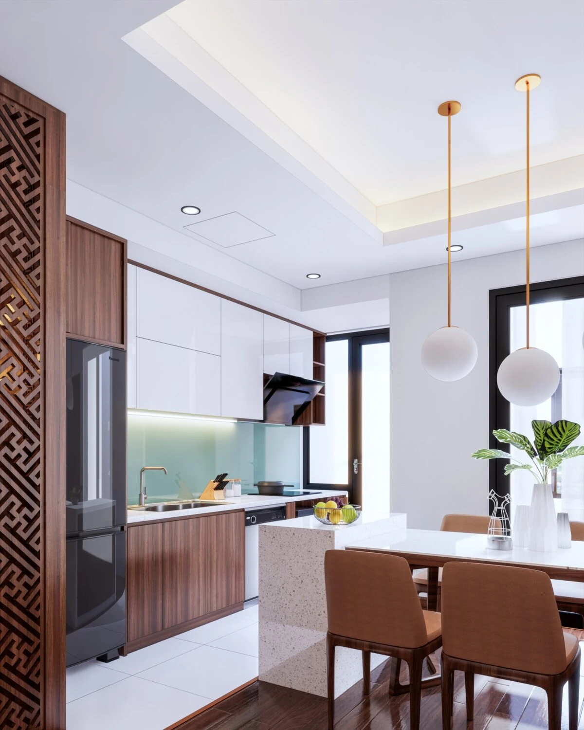 Enscape Living Room - Dining Room Free SketchUp Models Modern Download ID 218000152 (Sang Nguyen)