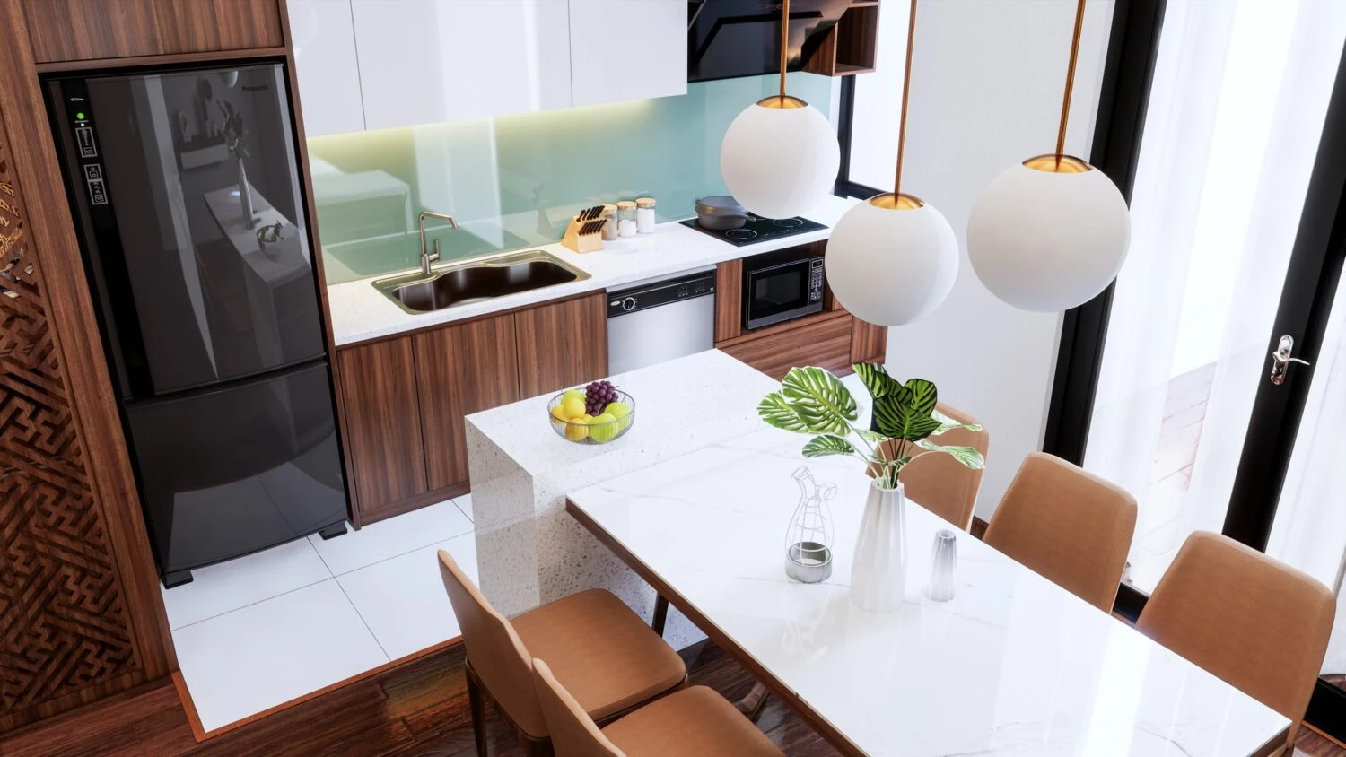 Enscape Living Room - Dining Room Free SketchUp Models Modern Download ID 218000152 (Sang Nguyen)