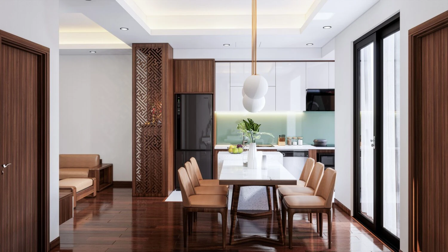 Enscape Living Room - Dining Room Free SketchUp Models Modern Download ID 218000152 (Sang Nguyen)