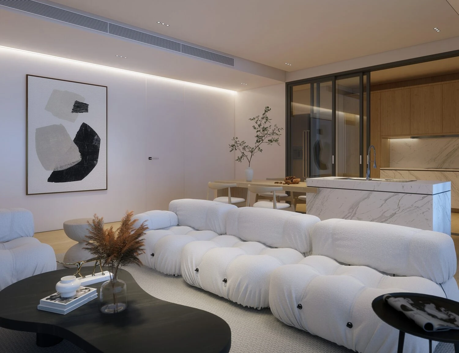 Enscape Living Room - Dining Room Free SketchUp Models Modern Download ID 218000182 (Nguyen Ngoc Quy)