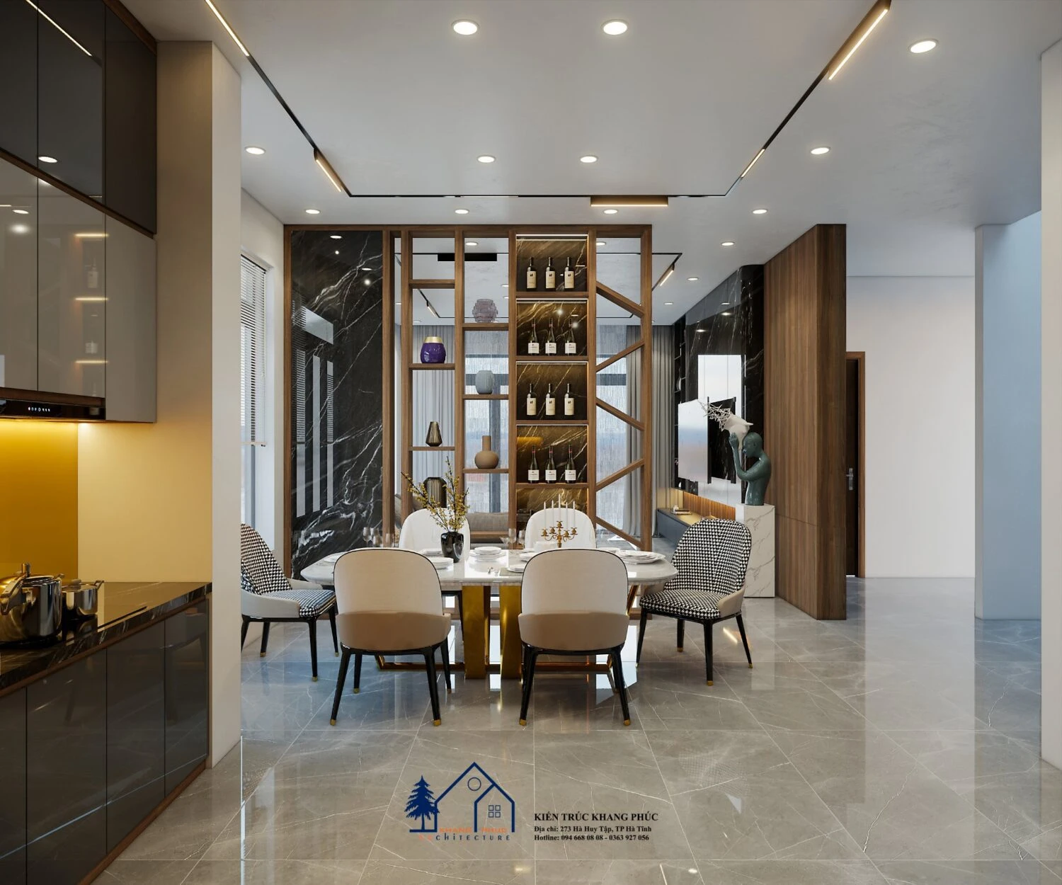 Enscape Living Room - Dining Room SketchUp 3D Model Free Download Modern ID 218000140 (Dang Phuc)