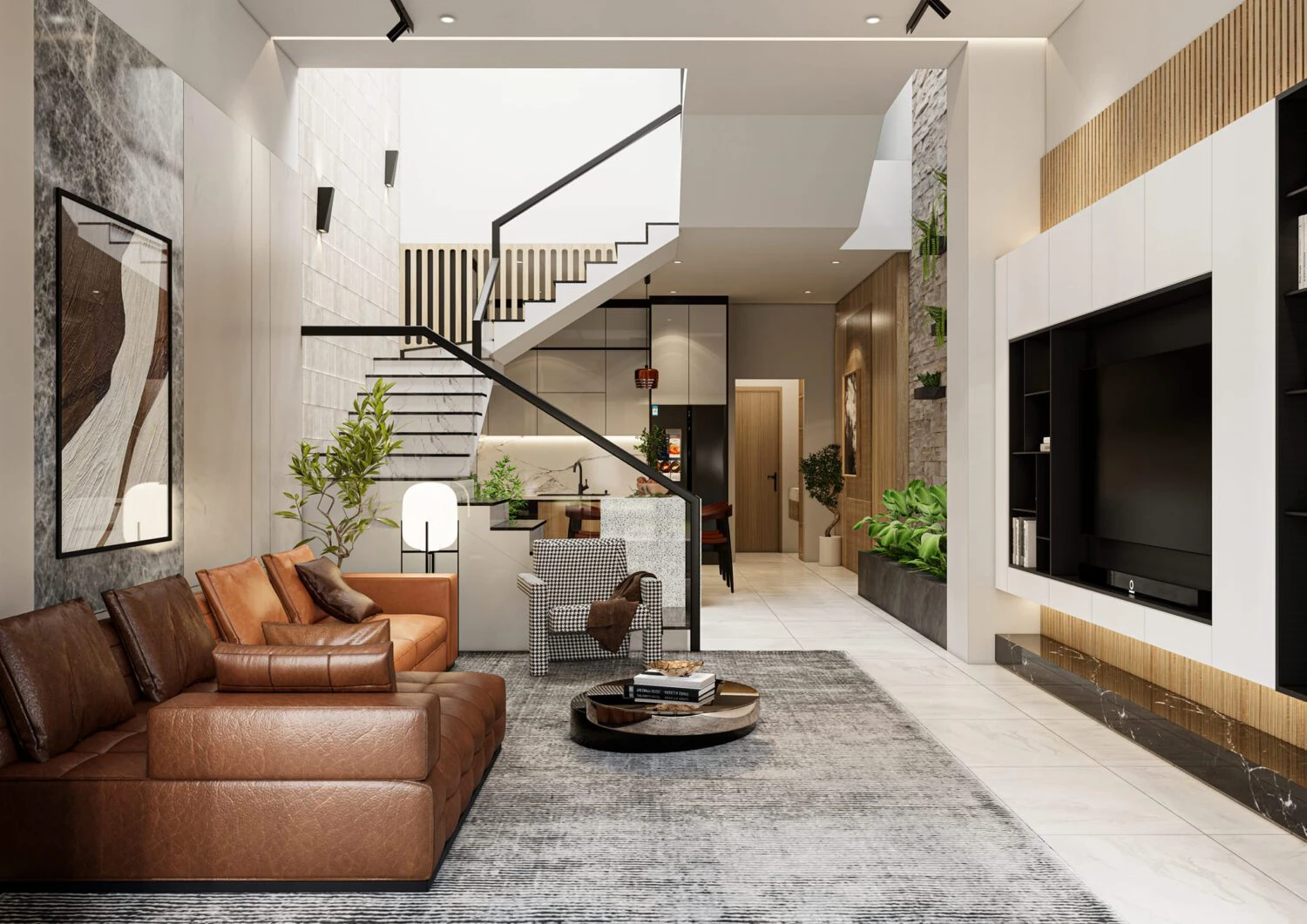 Enscape Living Room - Dining Room SketchUp 3D Model Free Download Modern ID 218000170 (Pham Minh Quang)