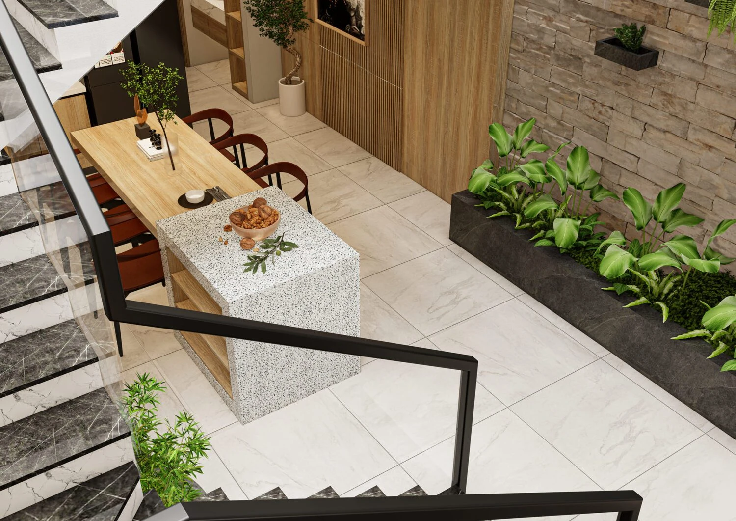 Enscape Living Room - Dining Room SketchUp 3D Model Free Download Modern ID 218000170 (Pham Minh Quang)