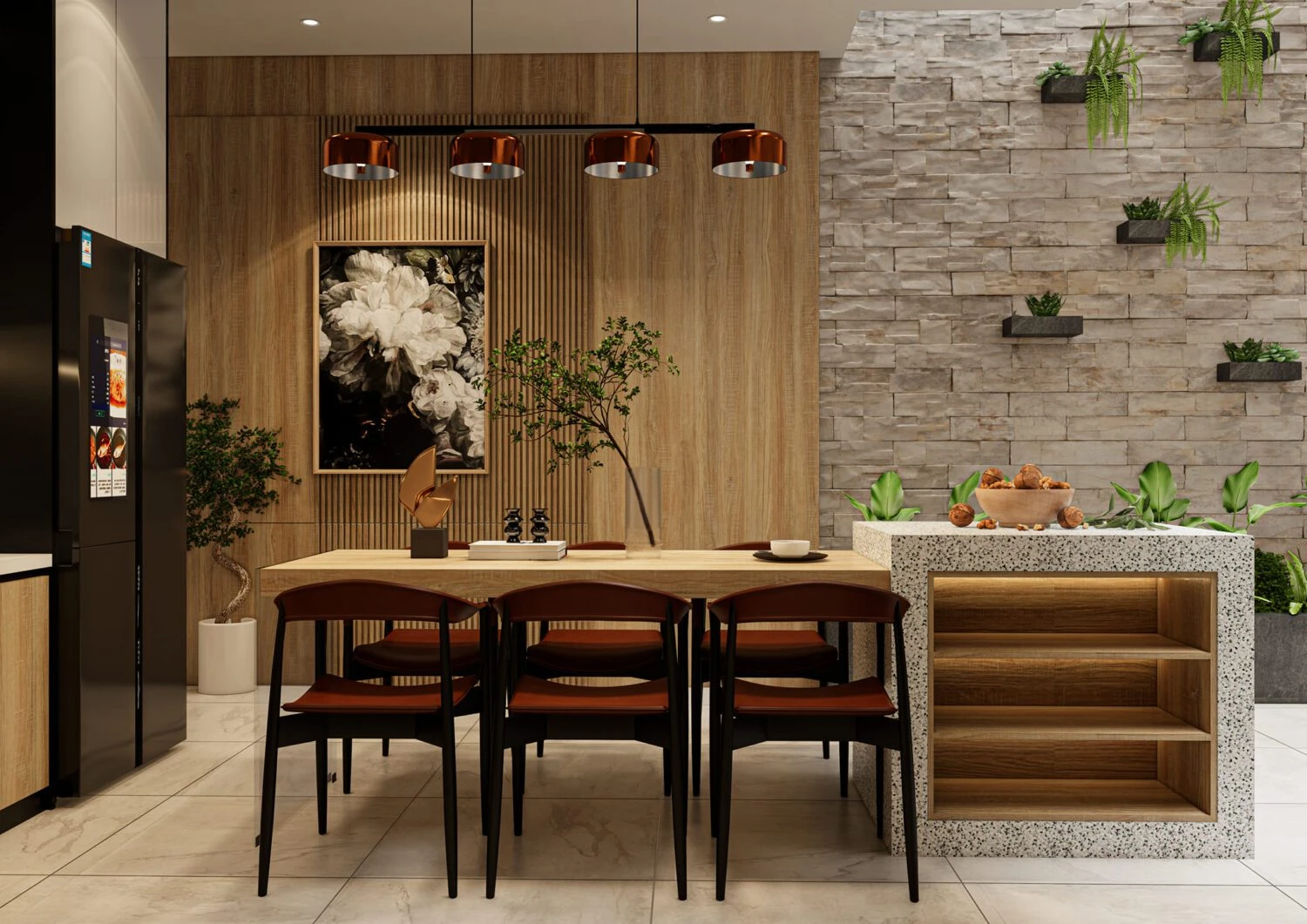 Enscape Living Room - Dining Room SketchUp 3D Model Free Download Modern ID 218000170 (Pham Minh Quang)