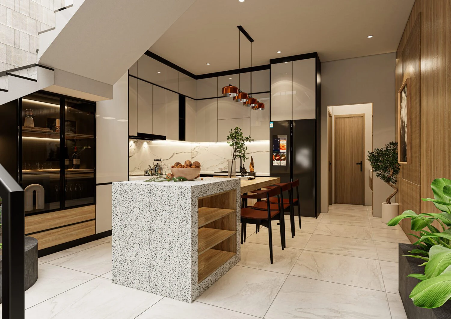 Enscape Living Room - Dining Room SketchUp 3D Model Free Download Modern ID 218000170 (Pham Minh Quang)