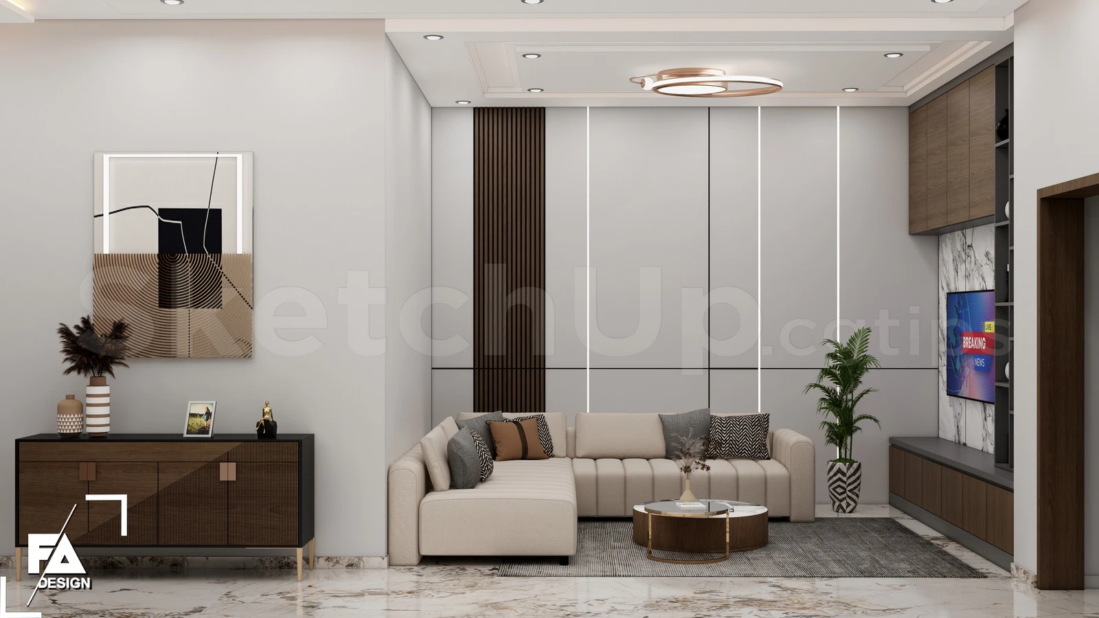 Enscape Living Room Free SketchUp Models Modern Download ID 100000412 (FA Design)