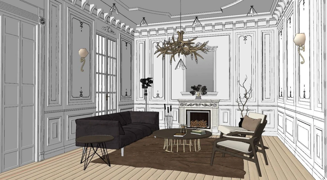 SketchUp Free Enscape Living Room Free Sketchup Models Download Modern ID 100000291 (Nguyen Tuan Anh)