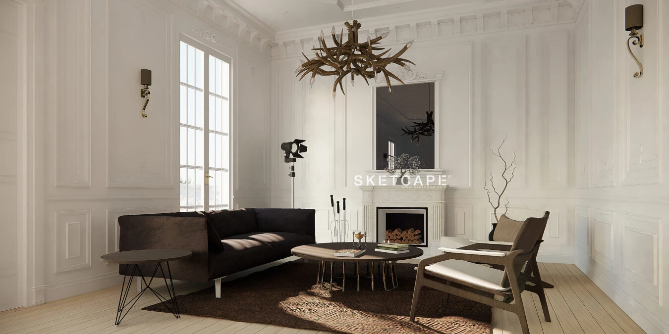 SketchUp Free Enscape Living Room Free Sketchup Models Download Modern ID 100000291 (Nguyen Tuan Anh)