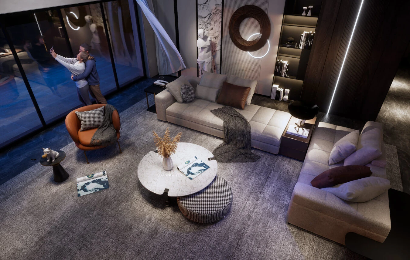 Enscape Living Room SketchUp Free Model Modern Download ID 100000433 (Quan)