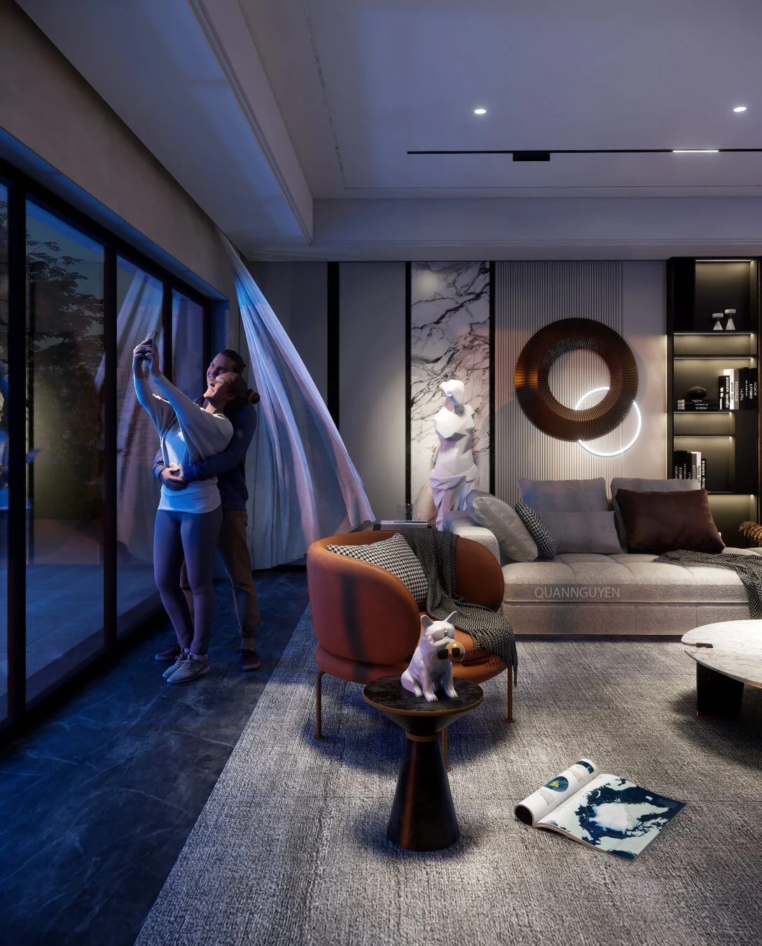 Enscape Living Room SketchUp Free Model Modern Download ID 100000433 (Quan)