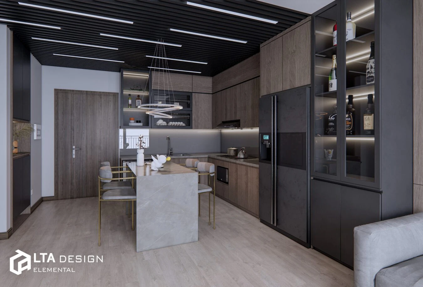 SketchUp Free Enscape Living Room Sketchup 3D Models Free Download Modern ID 100000303 (Cao Hoang Nhat Long)