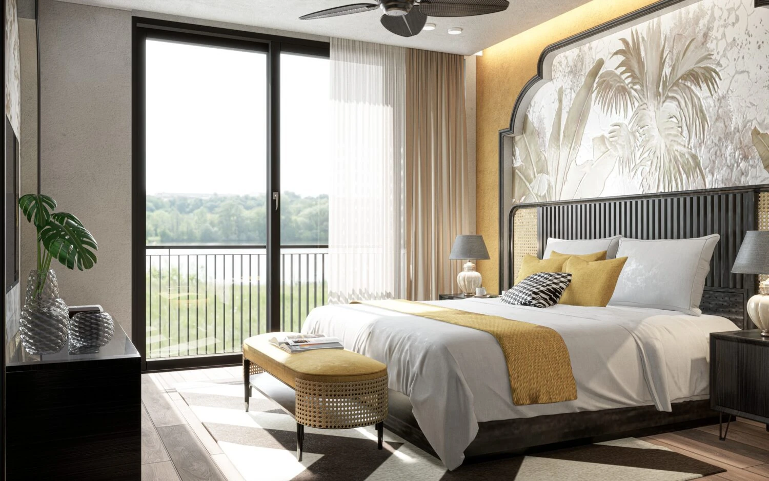 SketchUp Free Enscape Model Free Download Indochine Bedroom Enscape ID 101000702 (Ng Ph Huy)