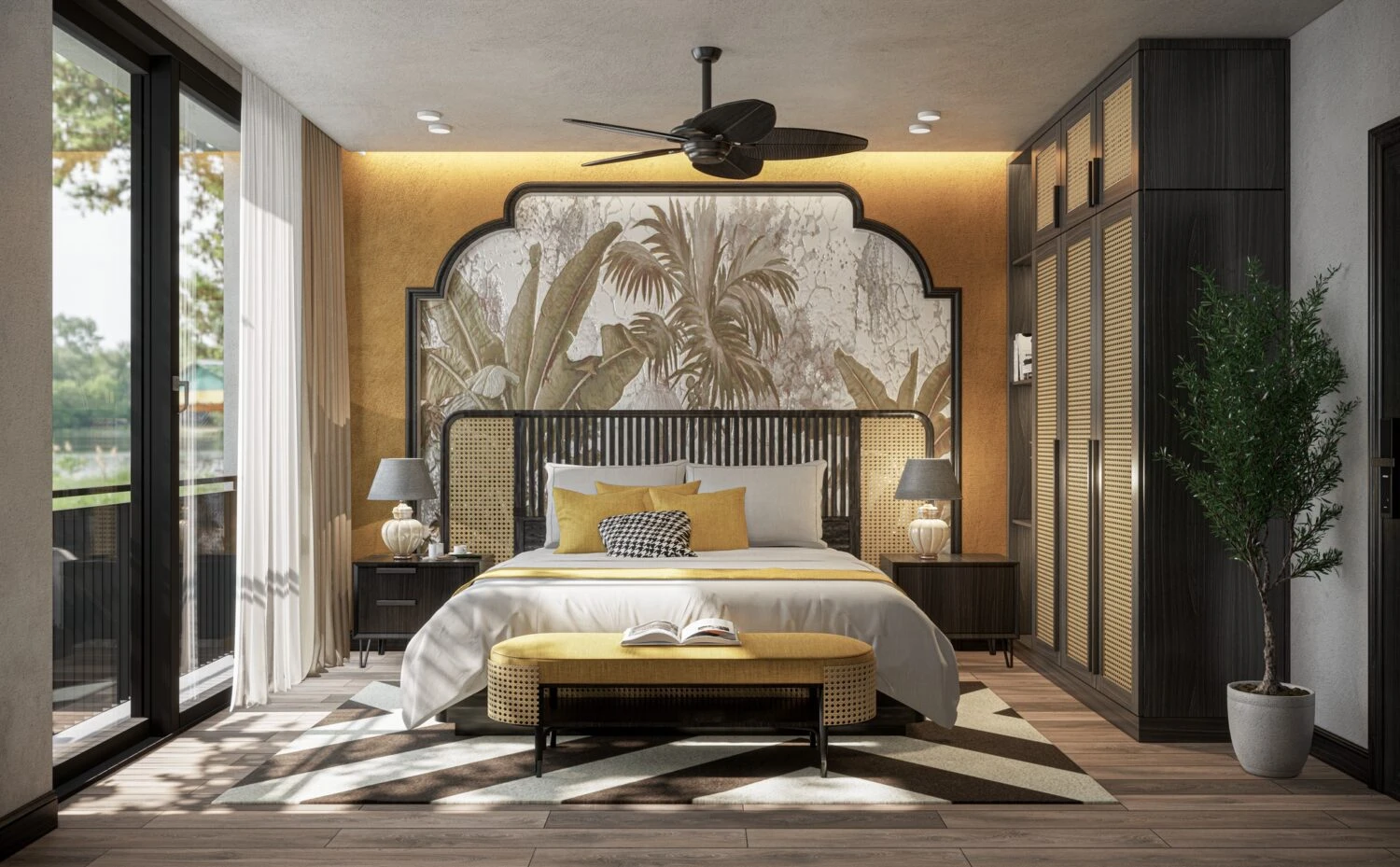 SketchUp Free Enscape Model Free Download Indochine Bedroom Enscape ID 101000702 (Ng Ph Huy)