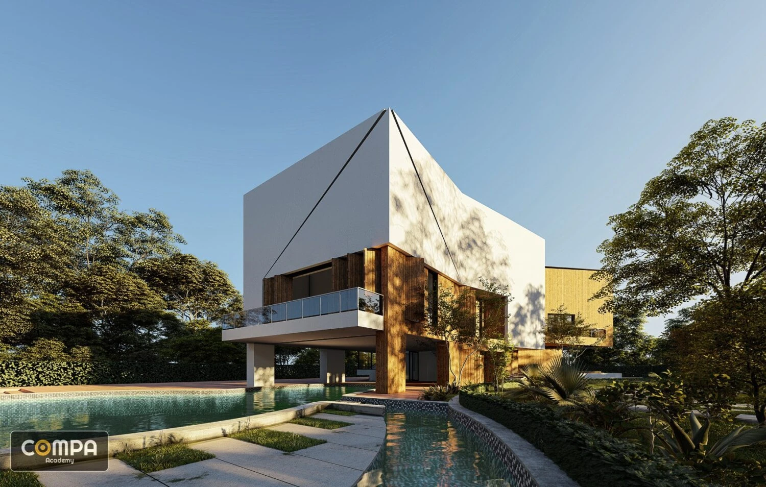 SketchUp Free Enscape Model Free Download Lumion Modern Exterior ID 101000339 (Tran Viet Hung)